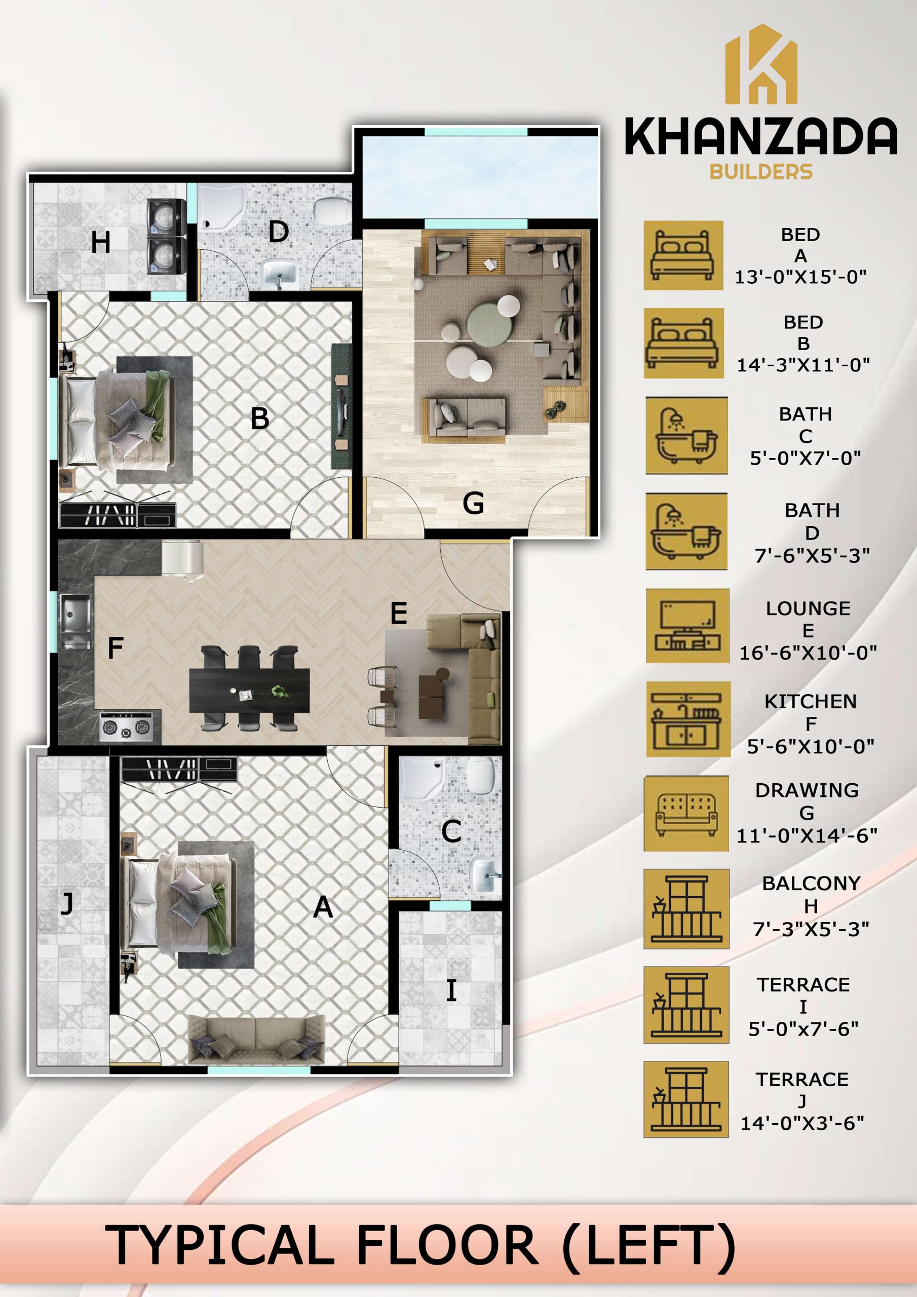 2 Bed Drawing Dining Ground Floor Portion for Sale near Fauji Foundation Hospital